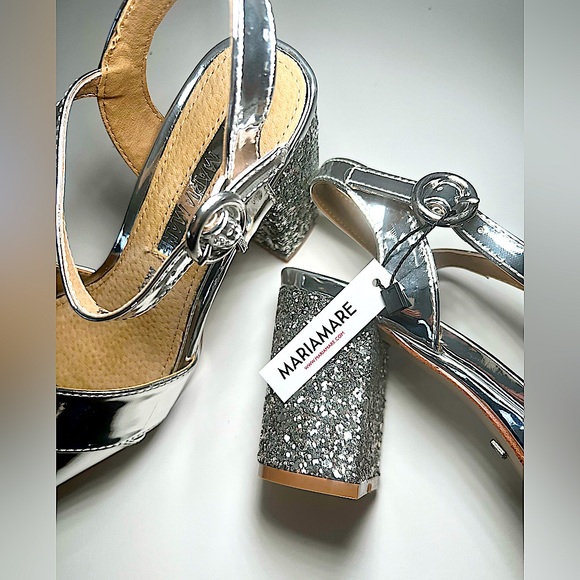 Maria Mare - Block Heeled Sandal - Silver - Picture 12 of 12